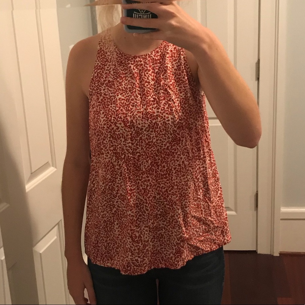 NWT Old Navy red and white animal print tank top